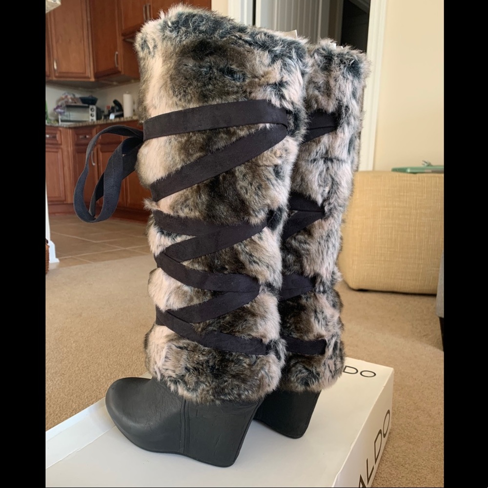 ALDO Dannis Wedged Furry Boots